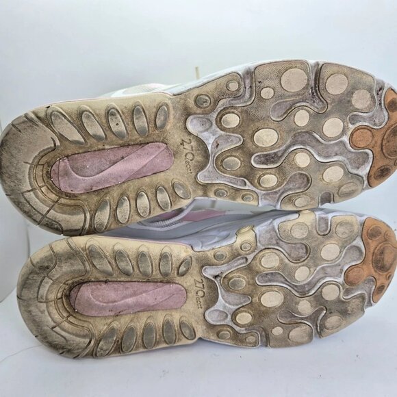 Nike Air Max 270 React Shoes Women’s 6.5 White Pink Athletic Running Sneakers - Picture 7 of 8